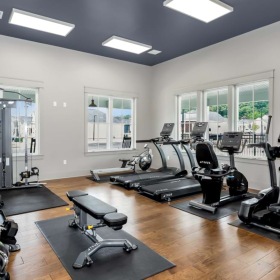 Fitness center at The Cottages at Oak Grove Dairy in Huntsville, AL
