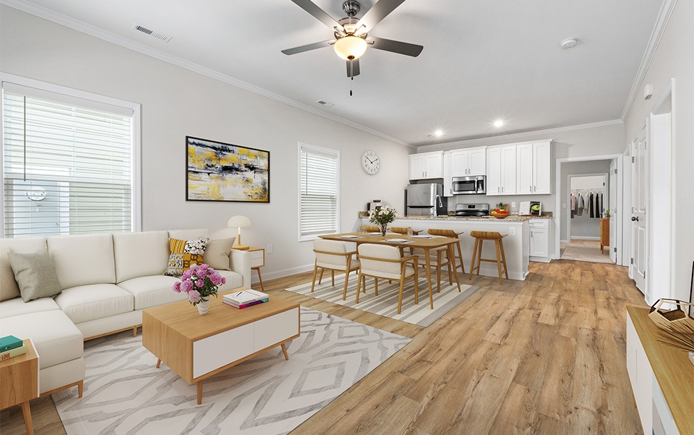 The Magnolia - 2 bedroom floorplan layout with 2 bathrooms and 1162 square feet (Living Room
)